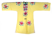 Vintage Chinese Yellow Embroidered Robe