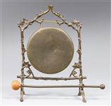 Vintage Brass Organic Motif Suspended Gong