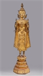 Very Fine Large Thai Rattanakosin Gilt Bronze Buddha