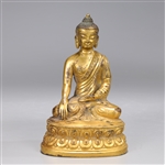 Sino-Tibetan Gilt Bronze Seated Bodhisattva Figure