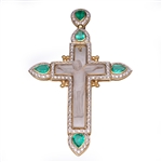 Antique Peruvian Rock Crystal Crucifix Mounted as Pendant by Carlo Rici