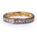 Vintage Indian Gold Topped Silver & Diamond Bangle