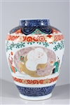 Chinese Famille Verte & Gilt Enameled Porcelain Vase