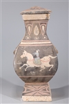 Chinese Early Style Ceramic Covered Vase