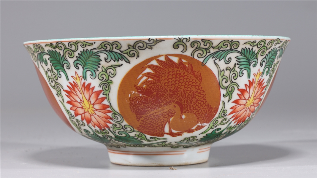 Chinese Famille Verte Enameled Porcelain Bowl