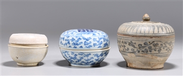 Three Chinese Covered Jars