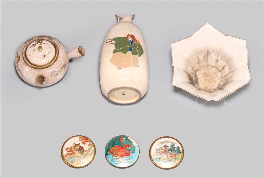 Group of Six Antique Japanese Porcelain Objects