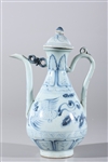 Chinese Blue & White Porcelain Covered Ewer