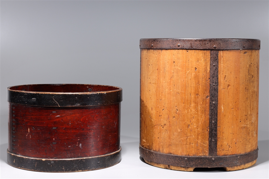 Two Antique Japanese Wooden Basins