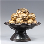 Large Chinese Partially Gilt Bronze Offering Table