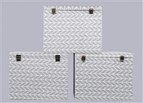 Group of Three Chevron Pattern Storage Boxes