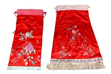 Group of Two Vintage Chinese Embroidered Silk Skirts