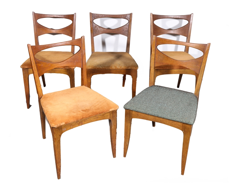 Group of Five Mid Century Modern Drexel Dining Chairs
