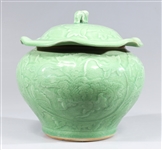 Chinese Ceramic Celadon Covered Bowl