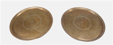 Pair Large Brass Charger Platters