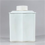 Chinese Ceramic Faceted Tea Caddy