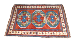 Vintage Blue and Red Area Rug