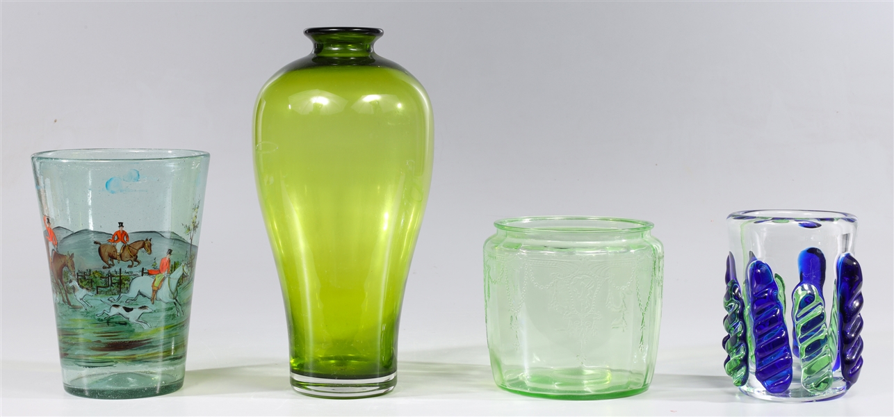 Group of Four Vintage Hand Blown Glass Vases