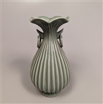 Fine Chinese Celadon Glazed Fluted Vase